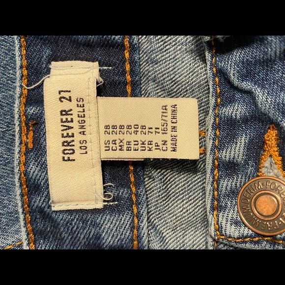 Forever 21 Distressed Denim Mini Skirt Size 28 - Picture 5 of 16
